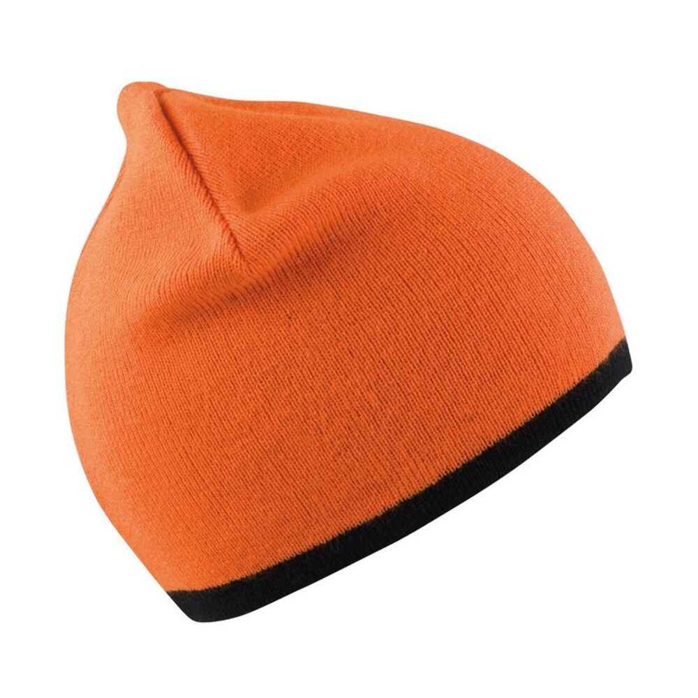 Result Winter Essentials Unisex Adult Reversible Fashion Beanie / Bright Orange/
